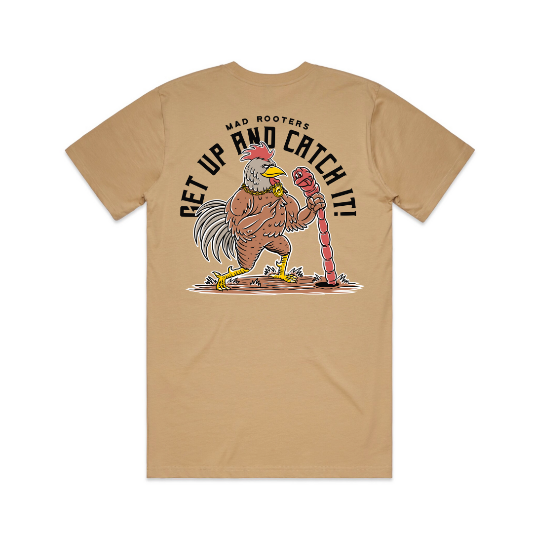GET UP AND CATCH IT TEE - TAN